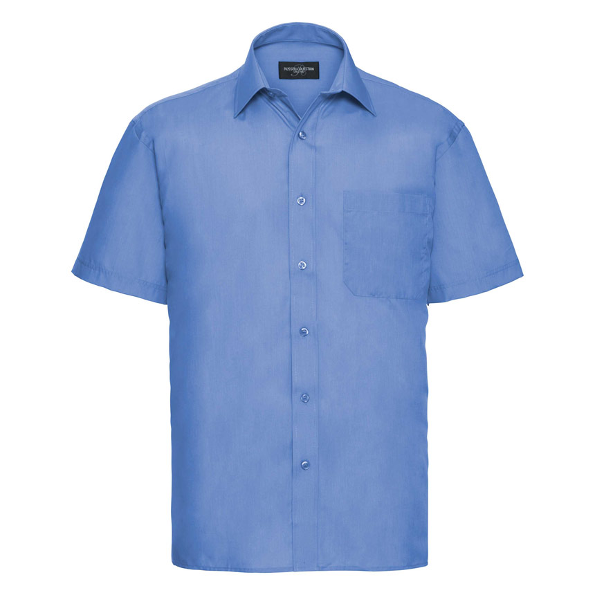 R935M-Mens SS PolyCotton Poplin Shirt